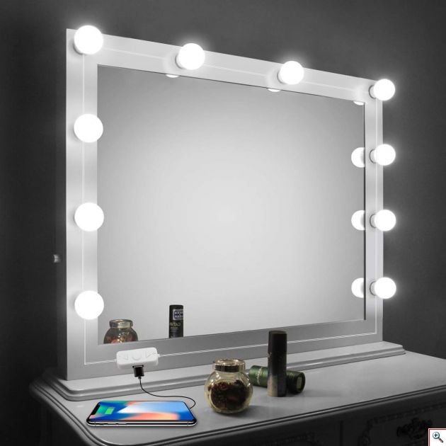 Εντυπωσιακός Led Αυτοκόλλητος Φωτισμός Τύπου Hollywood Για Καθρέπτη Μακιγιάζ Τουαλέτας με Ρυθμιζόμενο Φωτισμό