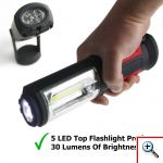 Φακός Εργασίας COB LED 3W - 360o με Μαγνήτη και Γάντζο Στήριξης