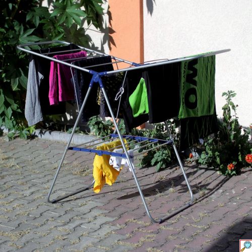 Πτυσσόμενη Απλώστρα Δαπέδου Στεγνώματος Ρούχων από Ανοξείδωτο Χάλυβα 