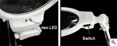 Επιτραπέζιος Μεγενθυτικός Φακός x2 - 130mm με Led Φωτισμό 