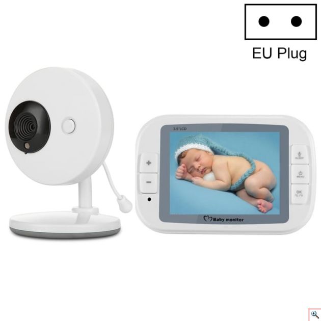 Ασύρματη Ενδοεπικοινωνία Μωρού με Οθόνη 3.5″ EU Plug - Ενσωματωμένο Νανούρισμα & Εμφάνιση Θερμοκρασίας - Baby Monitor