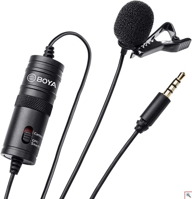 Μικρόφωνο Πέτου 6μέτρα Boya Clip-On Microphone for DSLR Camera/Smartphone/Camcorder/Audio Recorders