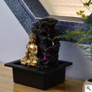 Διακοσμητικό Συντριβάνι με LED Φωτισμό 21x17x25cm - Bouddha Shira Fountain 