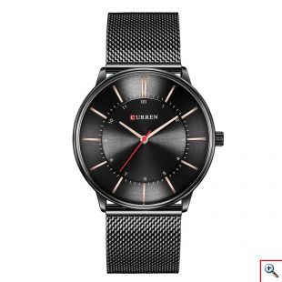 Ρολόι Curren Black - Casual Men's Quartz Analog Watch Curren