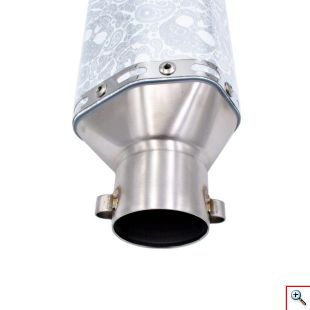 Universal Τελικό Εξάτμισης 37-53mm Λευκό με Γκρι Σχέδια