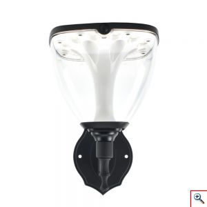 Επιτοίχιο Αδιάβροχο Ηλιακό Φωτιστικό 3W 72LED SMD Λευκού Φωτισμού Μαύρο