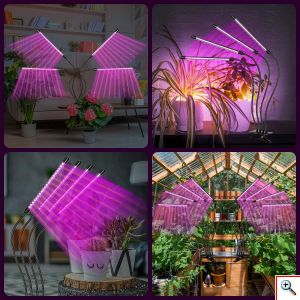 360º Φωτιστικό 80w LED Ανάπτυξης & Καλλιέργειας Φυτών Full Spectrum 4 x Λάμπα Θερμοκηπίου Εσωτερικού Χώρου - Plant Grow Panel Light