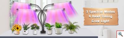 360º Φωτιστικό 80w LED Ανάπτυξης & Καλλιέργειας Φυτών Full Spectrum 4 x Λάμπα Θερμοκηπίου Εσωτερικού Χώρου - Plant Grow Panel Light
