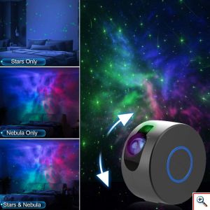 Nebula Star Projector 2.0 | Προτζέκτορας Αστεριών Galaxy Κινούμενου Νεφελώματος 8 Προβολών LED OEM - Λευκό