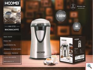 Hoomei® Ηλεκτρικός Μύλος Καφέ 150W με Χωρητικότητα 50gr Ασημί HM-5725