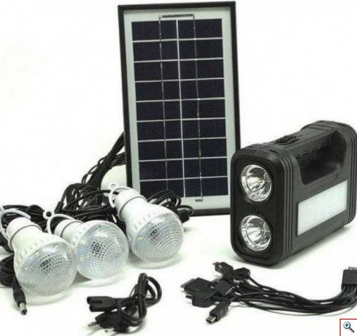 Ηλιακό Σύστημα με 3 Λάμπες - GDPLUS GD-17 LED Solar Light Lamp System Kit