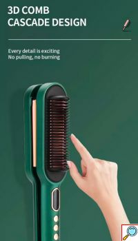 Ισιωτικό & Ψαλιδωτή Χτένα Μαλλιών 2 σε 1 - Fast Heat Negative Ions LCD Hair Styler Kemei 