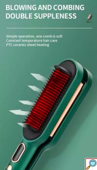 Ισιωτικό & Ψαλιδωτή Χτένα Μαλλιών 2 σε 1 - Fast Heat Negative Ions LCD Hair Styler Kemei 