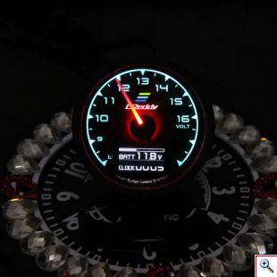 Racing GReddy Multi D / A με Ψηφιακή οθόνη LCD Volt Gauge με Αυτόματο Μετρητή Τάσης Volts 62mm 2.5 ίντσες 