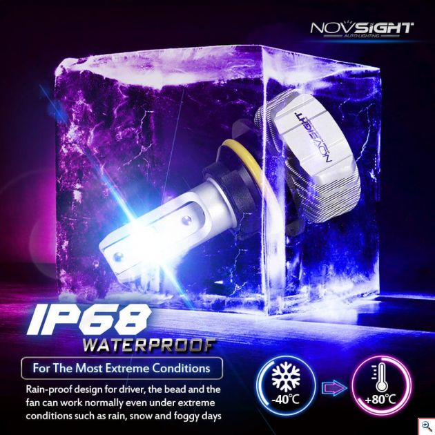LED Λάμπες Φώτα Αυτοκινήτου NovSight A500-N15 H7 6500K 50W 10000Lumens