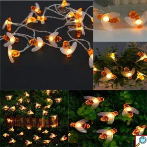 20 LED Φωτάκια σε Σχέδιο Μέλισσες με Μπαταρίες