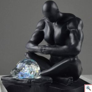 Μοντέρνο Διακοσμητικό Συντριβάνι με LED Φωτισμό 17x17x24cm - Moderne Mister Fountain 