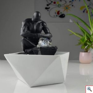 Μοντέρνο Διακοσμητικό Συντριβάνι με LED Φωτισμό 17x17x24cm - Moderne Mister Fountain 