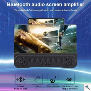 Πτυσσόμενη Βάση 3D για Μεγένθυση Οθόνης & Ηχείο Bluetooth - Phone Screen Amplifier - Mobile Home Theater 12.0 inch Μαύρο 
