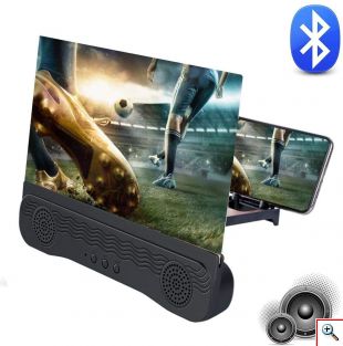 Πτυσσόμενη Βάση 3D για Μεγένθυση Οθόνης & Ηχείο Bluetooth - Phone Screen Amplifier - Mobile Home Theater 12.0 inch Μαύρο 