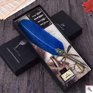 Πένα Καλλιγραφίας με Φτερό - Classic Dipping Feather Pen Μπλε