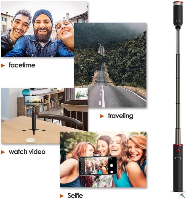 Ασύρματο Τρίποδο Selfie Stick με Φλας Φωτισμό Bluetooth - Wireless Remote Control EZRA