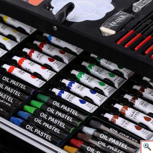 KidsArt Πλήρες Σετ Βαλιτσάκι Ζωγραφικής 145τμχ Παιδικό με Κηρομπογιές, Μαρκαδόρους, Ξυλομπογιές, Νερομπογιές, Πινέλα 35cm - Children Art Set