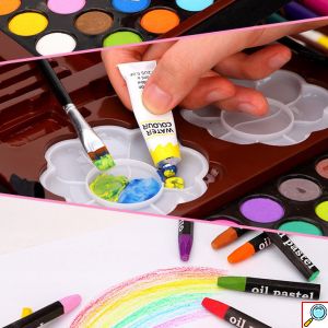 KidsArt Παιδικό Πλήρες Σετ Βαλιτσάκι Ζωγραφικής 145τμχ για Κορίτσια με Μαρκαδόρους, Ξυλομπογιές, Νερομπογιές, Πινέλα 34.5x23.5x9cm Μονόκερος - Unicorn Children Art Set Ροζ