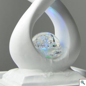 Διακοσμητικό Συντριβάνι με LED Φωτισμό 14x14x31cm Λευκό - Moderne Amor Fountain 