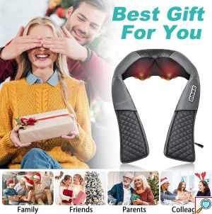 Συσκευή Μασάζ Shiatsu με Χειρολαβές για Αντιμετώπιση Πόνου σε Όλο το Σώμα με 16 Κεφαλες & Θερμότητα - Υπέρυθρη Ακτινοβολία