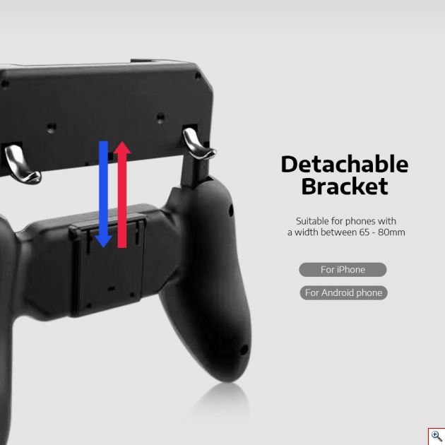Χειριστήριο Παιχνιδιών PUBG - Fortnite με Joystick & Επαφές Σιλικόνης για Κινητά Ios & Android