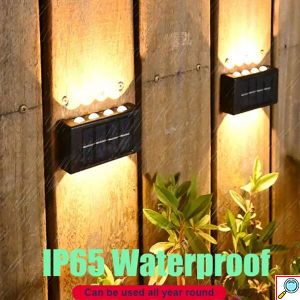 Σετ LED Αδιάβροχα Ηλιακά Επιτοίχια Φωτιστικά με 10 SMD και Ενσωματωμένο Πάνελ σε Θερμό Λευκό Φωτισμό 2τμχ DY-8
