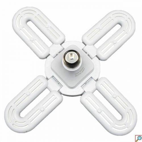 Πτυσσόμενη Λάμπα LED E27 60W Ψυχρό Λευκό Φώς 220V με 5 Πτερύγια
