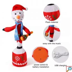 XMAS Funky Επαναφορτιζόμενο Παιδικό Παιχνίδι Χιονάνθρωπος με Μουσική που Χορεύει, Τραγουδάει και Επαναλαμβάνει