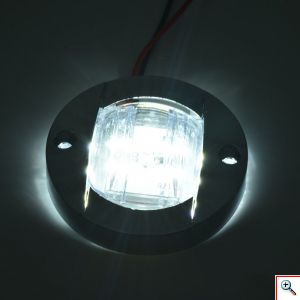 Στρογγυλό Αδιάβροχο Φωτιστικό LED 12V για Σκάφη με Λευκό Φωτισμό R2Q8 - Ασημί