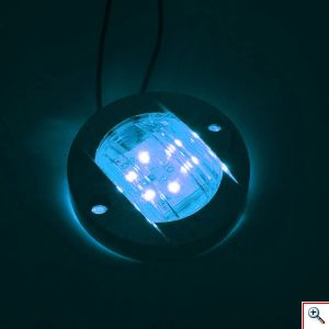 Στρογγυλό Αδιάβροχο Φωτιστικό LED 12V για Σκάφη με Μπλε Φωτισμό R2Q8 - Ασημί