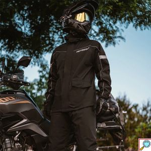 Αδιάβροχο Σετ με Αποσπώμενη Κουκούλα Motowolf 