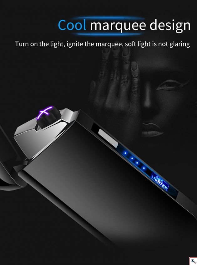Αντιανεμικός X Arc Αναπτήρας Διπλής Ακτίνας με LED Ένδειξη Μπαταρίας - Double Plasma Laser Arc Lighter USB
