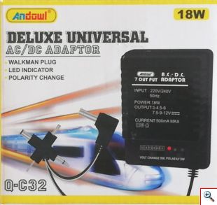Γενικός Αντάπτορας Τροφοδοσίας AC / DC 500mA ANDOWL - Universal Power Supply Adapter