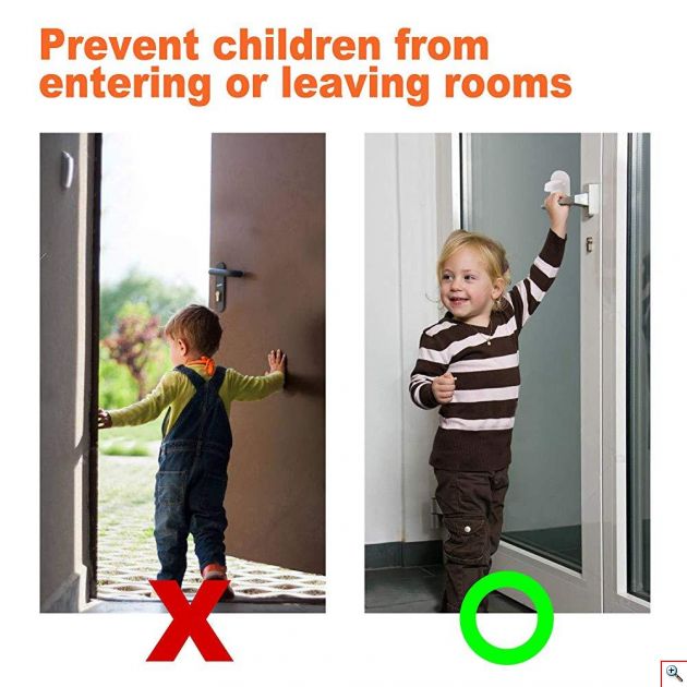 Ασφάλεια Χειρολαβής Πόρτας Παιδιών 2 Τεμάχια - Door Lever Lock
