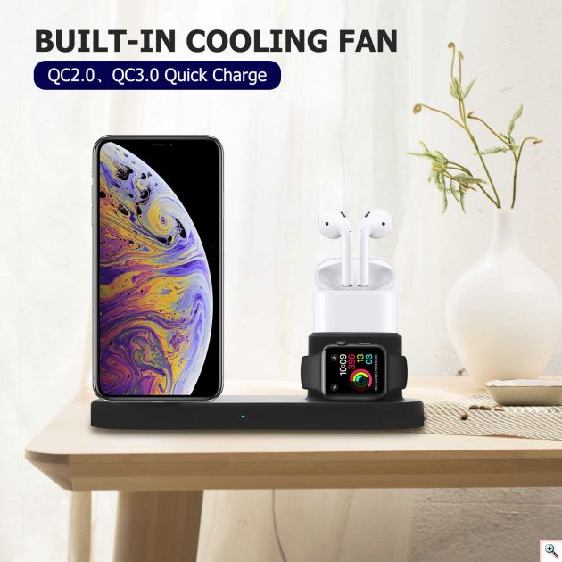 Ασύρματη Βάση Φόρτισης 4 σε 1 - Charging Station for Apple iPhone, iWatch, Earpods & USB