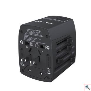 Ταξιδιωτικός Αντάπτορας Πρίζας με 4 USB - AWEI Universal Travel Adaptor