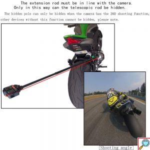 Πτυσσόμενο Κοντάρι - Βραχίονας 110cm Επέκτασης Μοτοσυκλέτας / Μηχανής για Κάμερες, GoPro, Κάμερα Selfie Insta 360 - Βιντεογράφιση Διαδρομής