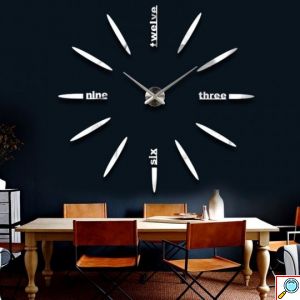 Ρολόι Τοίχου Αυτοκόλλητο 3D DIY 60 - 120cm