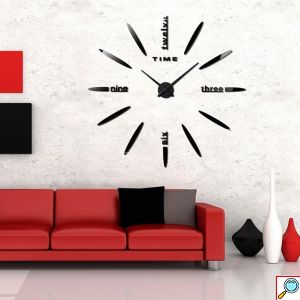 Ρολόι Τοίχου Αυτοκόλλητο 3D DIY 60 - 120cm