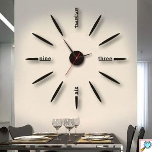 Ρολόι Τοίχου Αυτοκόλλητο 3D DIY 60 - 120cm