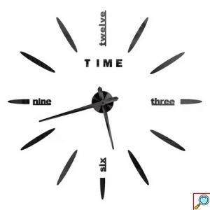 Ρολόι Τοίχου Αυτοκόλλητο 3D DIY 60 - 120cm
