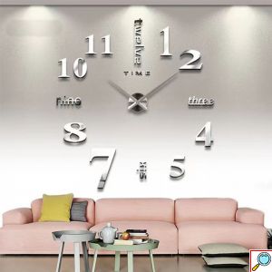 Ρολόι Τοίχου Αυτοκόλλητο 3D DIY 40cm