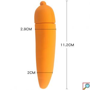 Δονητής Καρότο USB με 10 Λειτουργίες Δόνησης 2.8x12x1.4cm - Corn Emojibator Dildo Vaginal Clitoris Stimulator