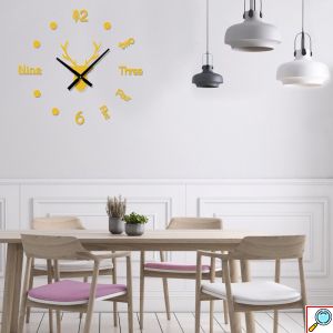 Ρολόι Τοίχου Αυτοκόλλητο 3D DIY 60-110cm Χρυσό